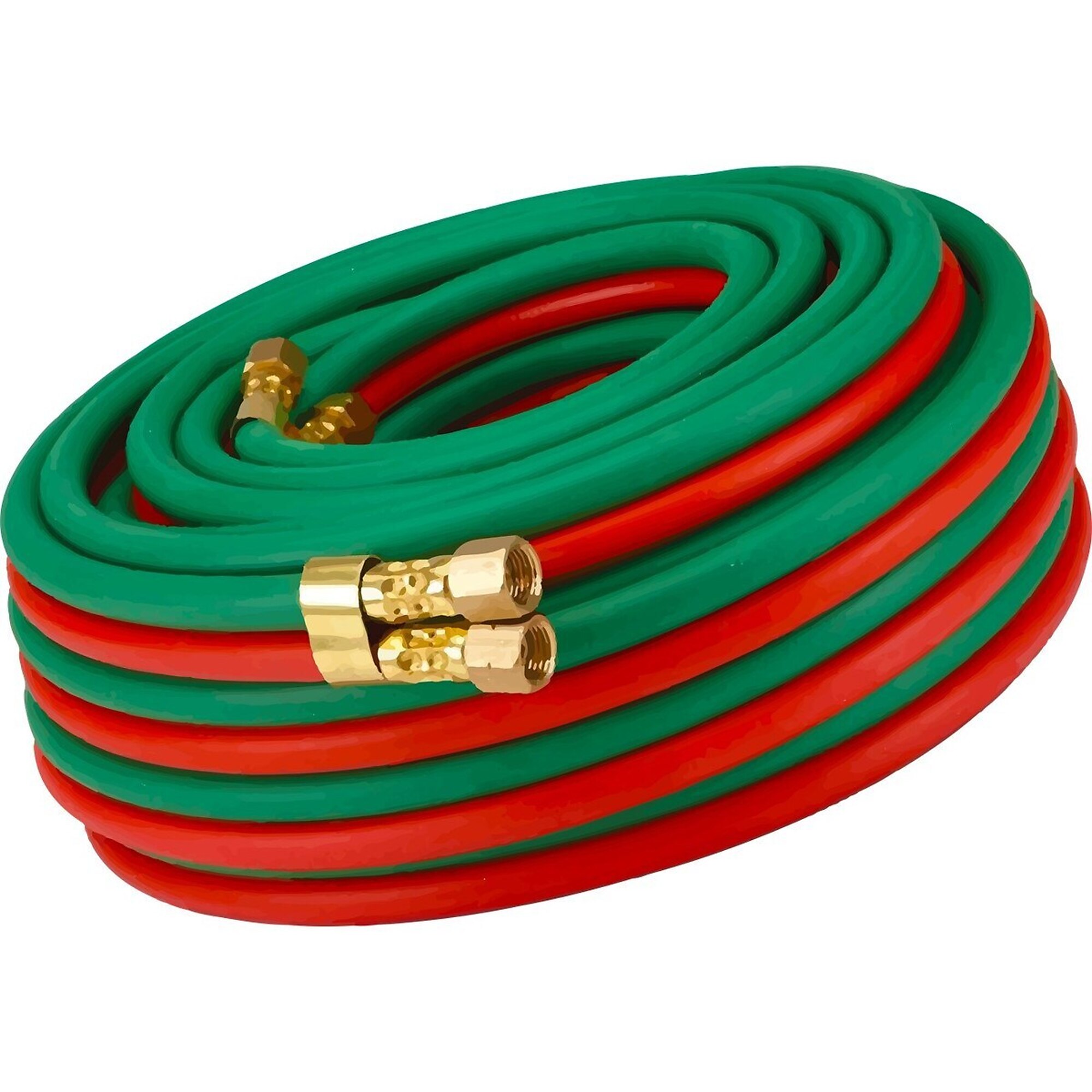 XTRweld Twin Hose - 25ft., Grade T, 1/4in. Diameter, BB Fittings, Red/Green, Model# XTRHTWT14BB25